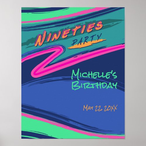 Bold Nineties Party Poster