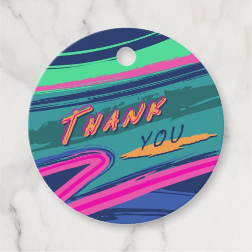 Bold Nineties Thank You Favor Tags