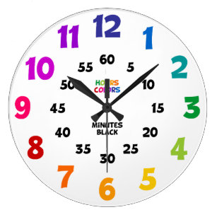 KIDS Learn to Tell the Time Wall Clock Brand New Style handy clock Colorful NEW! 