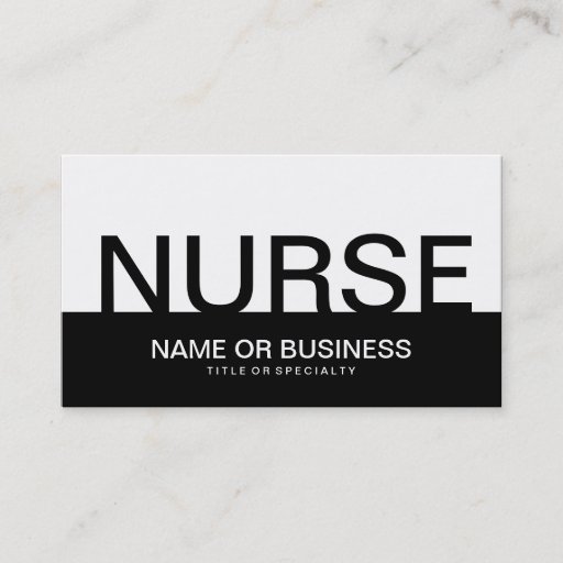 Customizable bold NURSE Business Cards