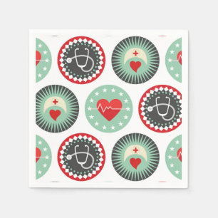 Bold Nurse Pattern - LPN RN Healthcare Napkins