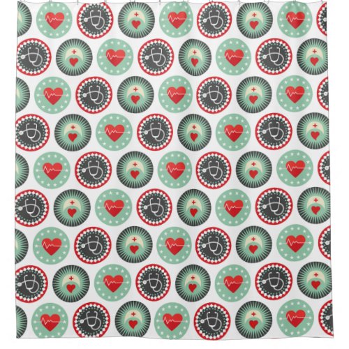 Bold Nurse Pattern _ LPN RN Healthcare Shower Curtain