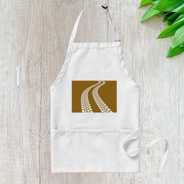 Bold Off-Road Tire Track Rugged Automotive Adult Apron (Creator Uploaded)