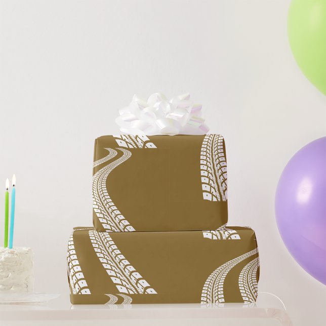 Bold Off-Road Tire Track Rugged Automotive Wrapping Paper (Creator Uploaded)