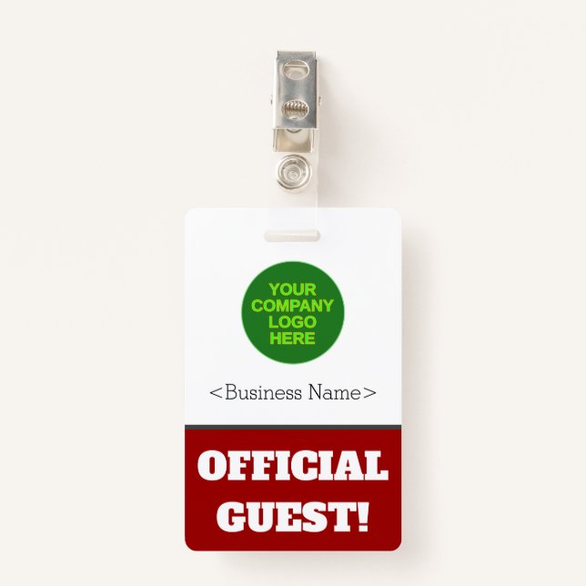 Bold "OFFICIAL GUEST!" Badge (Front with Clip)