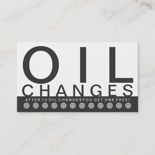 bold OIL CHANGES customer loyalty card