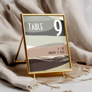 Bold Olive Green Wedding Table Number