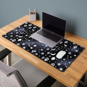 Bold Onyx Celestial Moon for Modern Workspaces Desk Mat