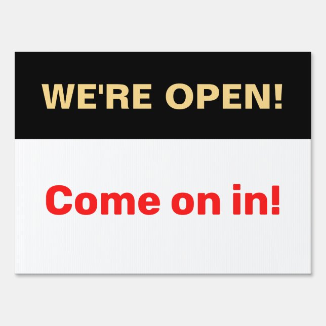 Bold  Open for Business Sign (Front)