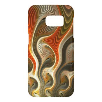 Bold Orange And Gold Abstract Flames Samsung Galaxy S7 Case by skellorg at Zazzle