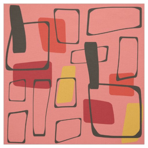 Bold Orange Art Deco Fabric