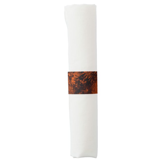 Bold Orange & Black Paint Splatter Napkin Band (Front)