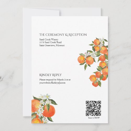Bold Orange Farmhouse Themed Wedding Invitation 2