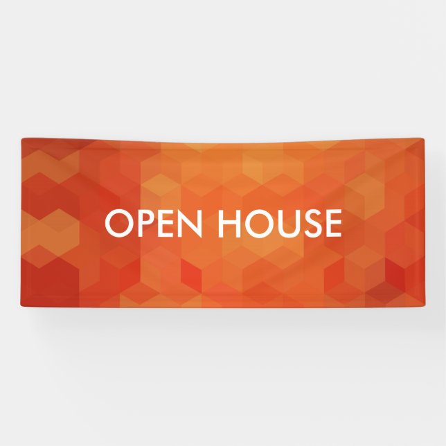 Bold Orange Geometric Pattern Banner (Horizontal)
