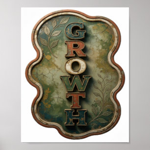 Bold Orange GROWTH Slogan Design Poster