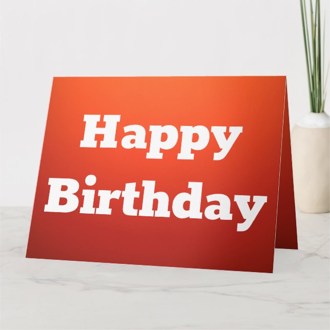 Bold Orange Happy Birthday Card Personalize Text (Front)