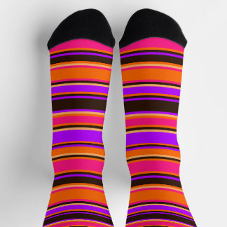 Bold Orange, Magenta, & Purple Crew Socks