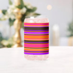 Bold Orange, Magenta, & Purple Striped Glass Can<br><div class="desc">Add a burst of bold color to your drinkware collection with this vibrant striped glass can. Featuring striking bands of orange,  magenta,  and purple,  this design is perfect for sipping iced drinks in style. Whether for home,  office,  or outdoor gatherings,  it makes a fun and artistic statement.</div>