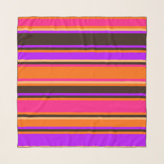 Bold Orange, Magenta, & Purple Striped Scarf