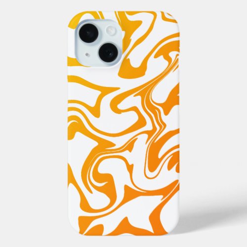 Bold Orange Marble Texture iPhone Case