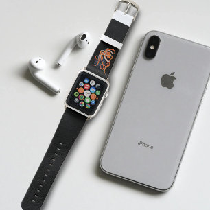 Bold Orange Mesmerizing Octopus Mandala Apple Watch Band