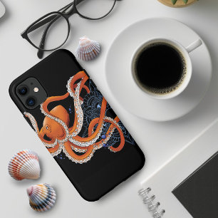Bold Orange Mesmerizing Octopus Mandala iPhone 11 Case