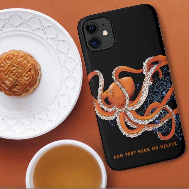 Bold Orange Mesmerizing Octopus Mandala  Case-Mate iPhone Case (Creator Uploaded)