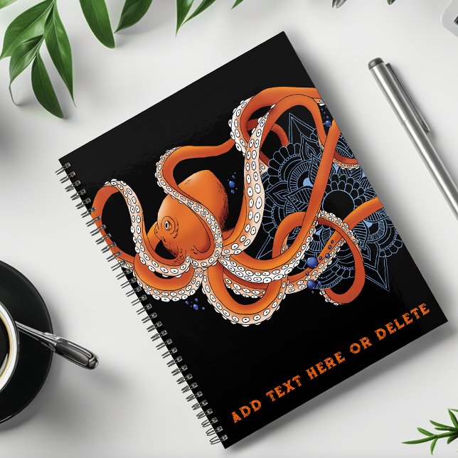 Bold Orange Mesmerizing Octopus Mandala  Planner (Creator Uploaded)