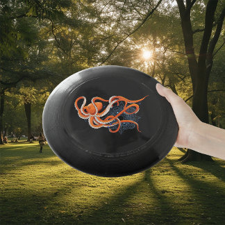 Bold Orange Mesmerizing Octopus Mandala Wham-O Frisbee