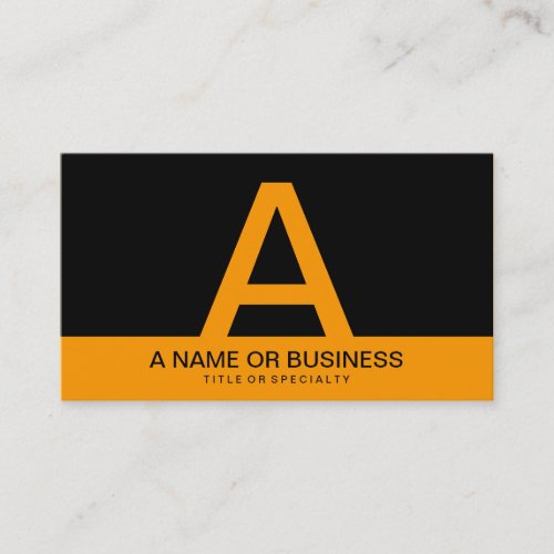 bold orange monogram business card templates
