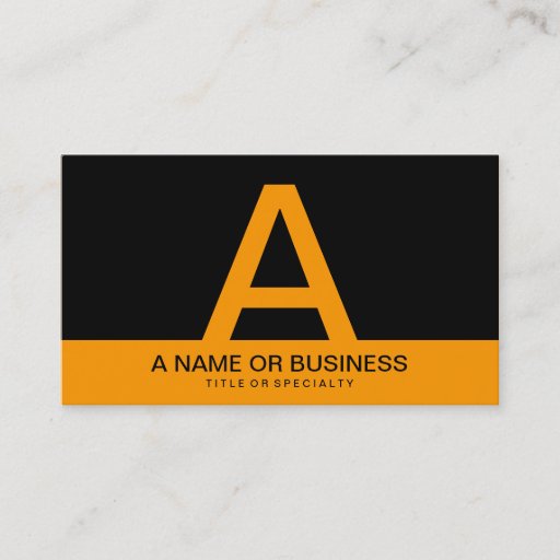 Customizable bold orange monogram business card templates