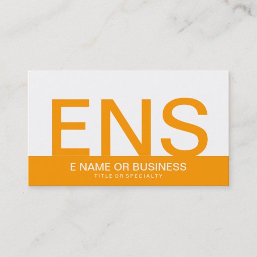 Customizable bold orange monograms business card templates
