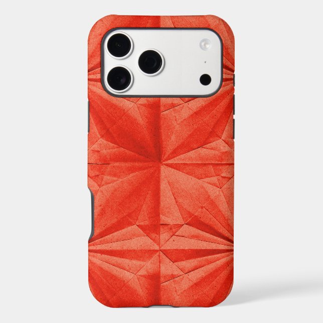 Bold Orange Paper Origami Pattern Case-Mate iPhone Case (Back)