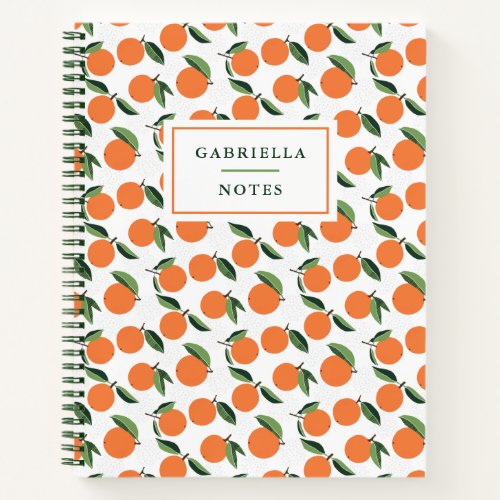 Bold Orange Pattern Name Notebook
