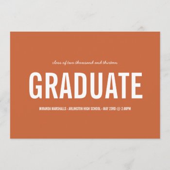Bold Orange Photo Graduation Announcements by AllyJCat at Zazzle