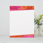 Bold Orange Pink Gerbera Daisy Letterhead (Standing Front)