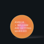 Bold Orange Pink Gradient Unique Round Wedding Invitation<br><div class="desc">Retro Orange Pink Bold Gradient Unique Round Wedding Invitation</div>