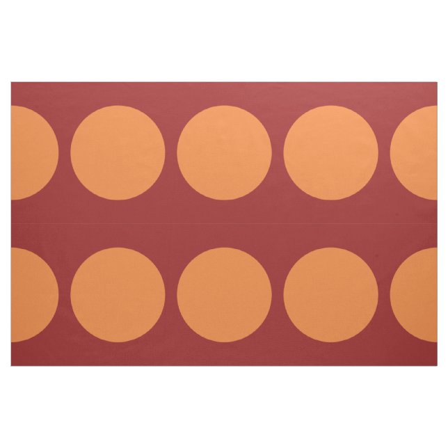 Bold Orange Polka Dots on Red Geometric Fabric (Fat Quarter)
