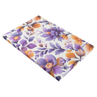 Bold Orange & Purple Floral Watercolor | Gallery W Gallery Wrap