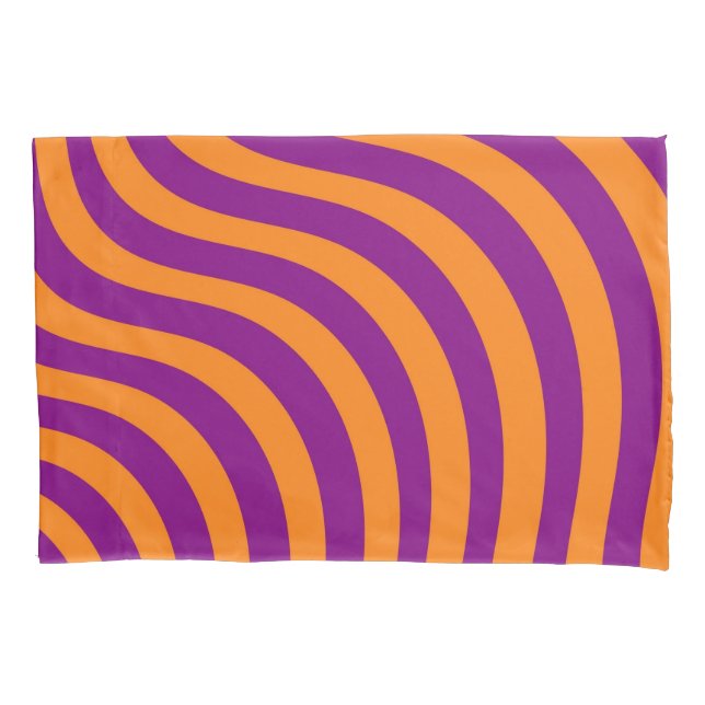Bold Orange Purple Zebra Stripe Spring Summer  Pillow Case (Front)