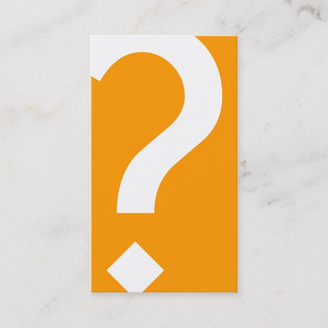 bold orange question mark business card (Front)