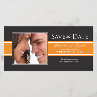Bold Orange Stripe Save the Date Announcement