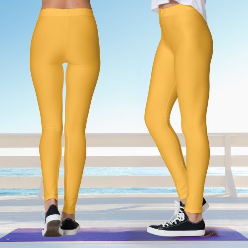 Bold Orange Summer Yoga Leggings