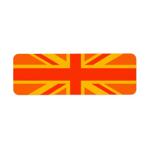 Bold Orange Union Jack British Flag Swag Label