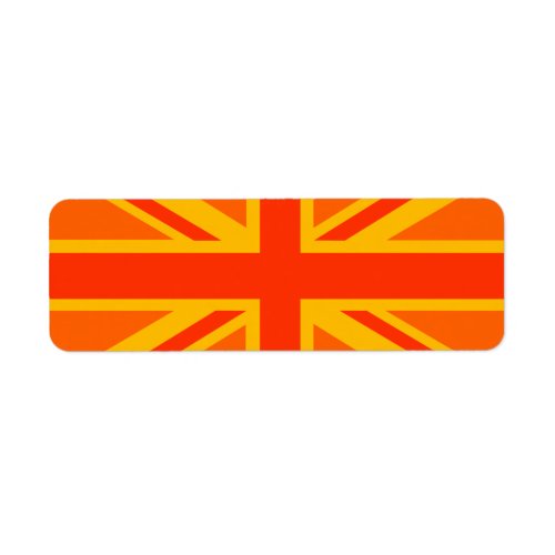 Bold Orange Union Jack British Flag Swag Label