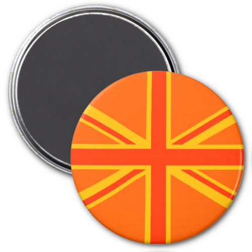 Bold Orange Union Jack British Flag Swag Magnet