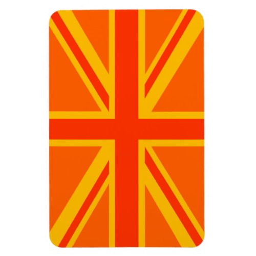 Bold Orange Union Jack British Flag Swag Magnet
