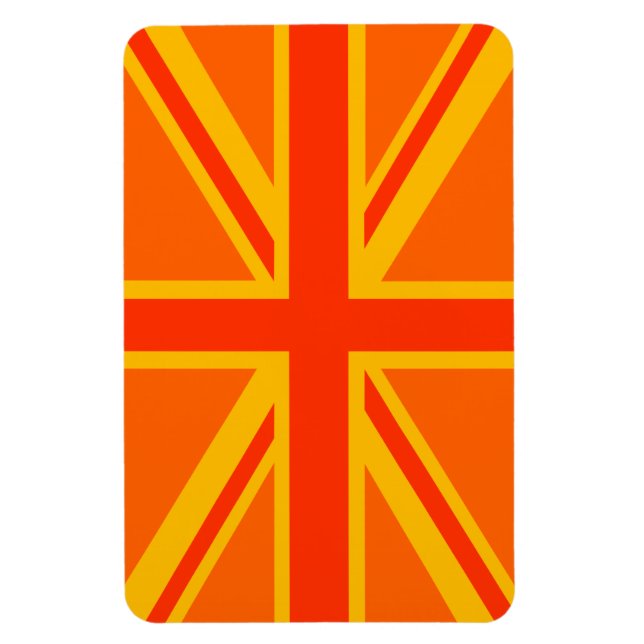Bold Orange Union Jack British Flag Swag Magnet (Vertical)