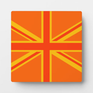 Bold Orange Union Jack British Flag Swag Plaque