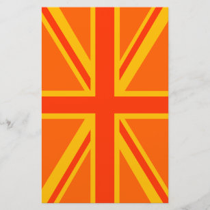 Bold Orange Union Jack British Flag Swag Stationery